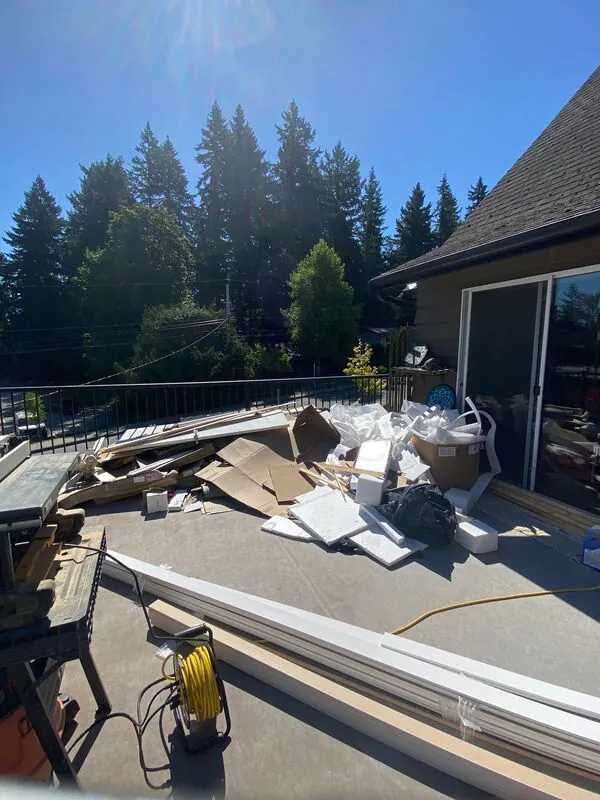 Residential junk disposal load ready for haul away in Vancouver
